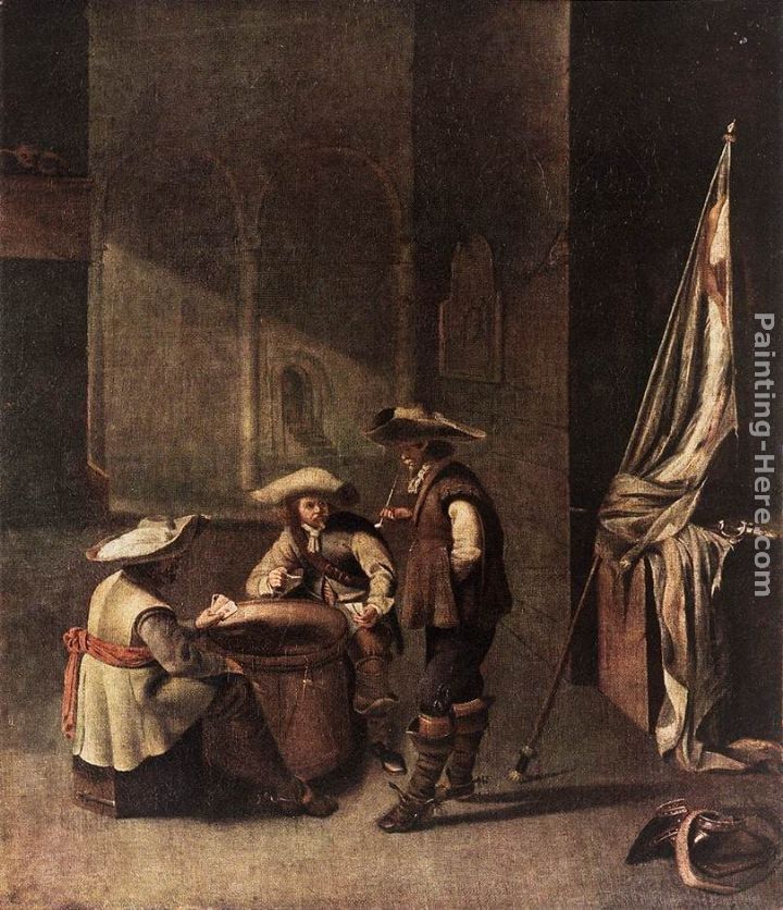Jacob Duck Guardroom with Soldiers Playing Cards